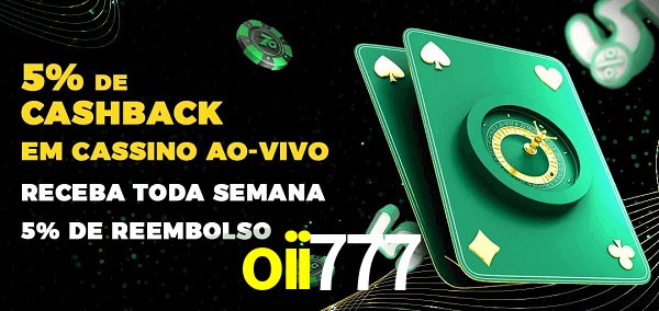 Promoções do cassino ao Vivo oii777